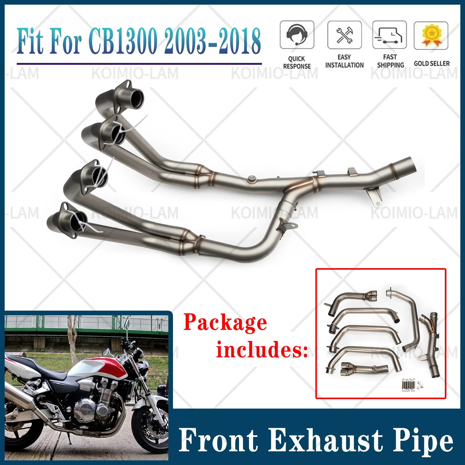 

Fit For Honda CB1300 2003 - 2007 Motorcycle Front Exhaust Tube Pipe CB 1300 2004 2005 2006