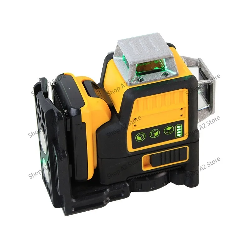 Green light 12-line laser level automatic leveling 3D wall mount instrument infrared high-precision wall frame