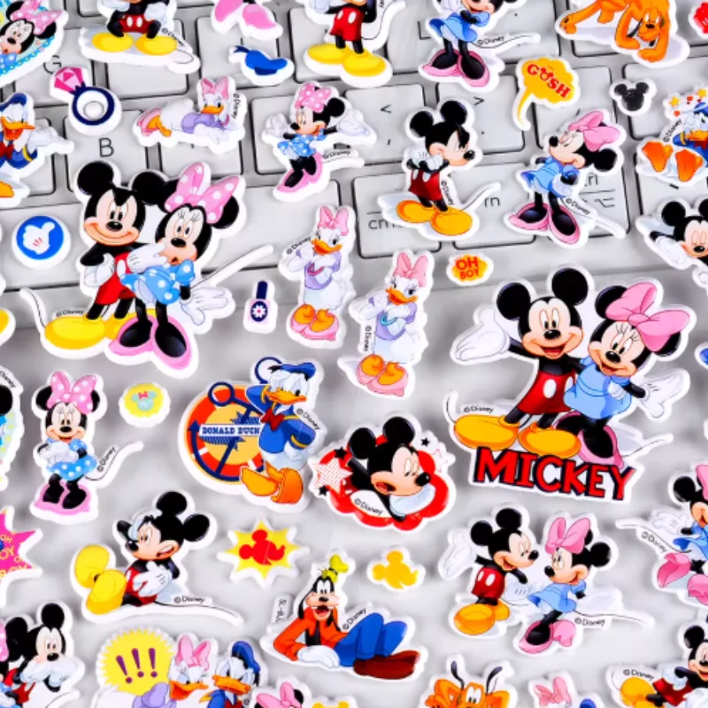

Наклейка с Микки Маусом и Минни Маус Диснея, мультяшная 3D объемная наклейка, студенческая бутылка для воды «сделай сам», украшение для ноутбука, подарок другу