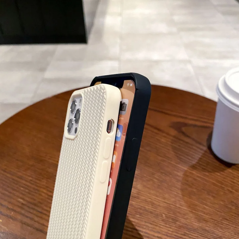 

Woven Case For iPhone 17 16 15 Pro Max Anti Slip Textured Grip Soft Slim Fit Cover Non Slip Pattern Protective Phone Shell