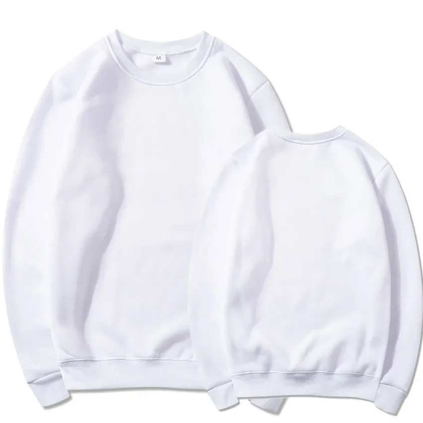Einfache Rundhals-Sweatshirts für Herren und Damen, Frühling und Herbst, warme, bequeme, mit Fleece gefütterte Pullover-Oberteile, sportliche, lässige, locker sitzende Pullover – Detail 7