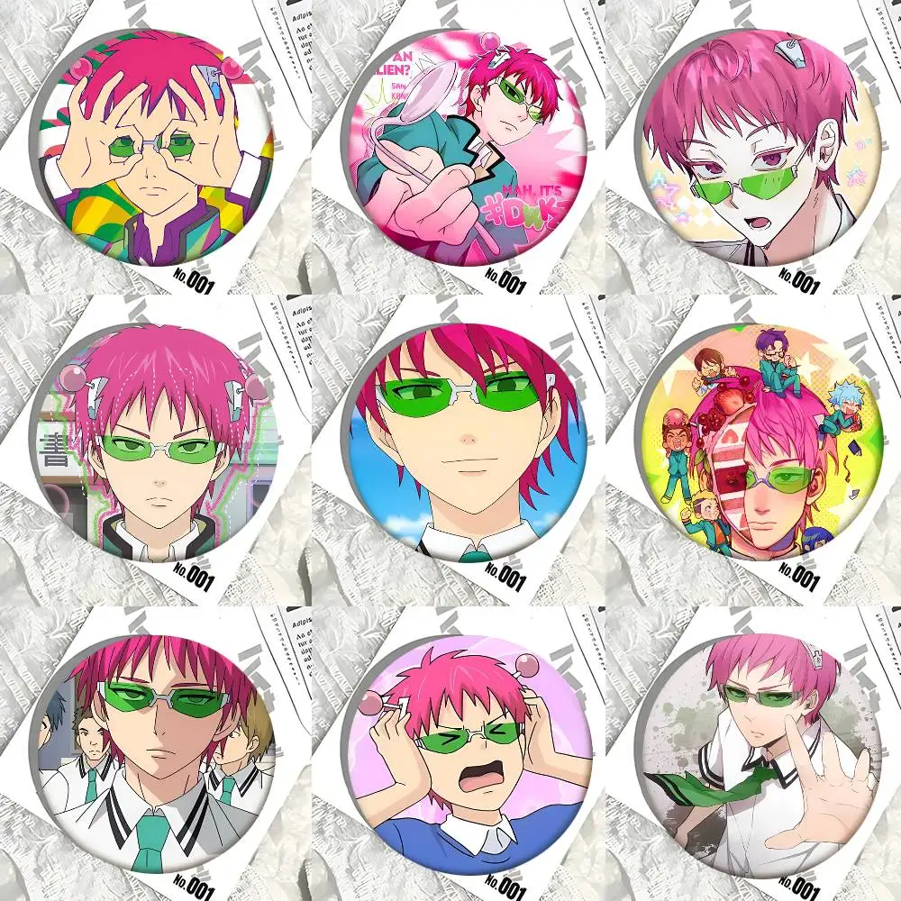 Anime Saiki K Rundes Abzeichen Kreative Brosche Kleidung Rucksack Accessoires Anstecknadel