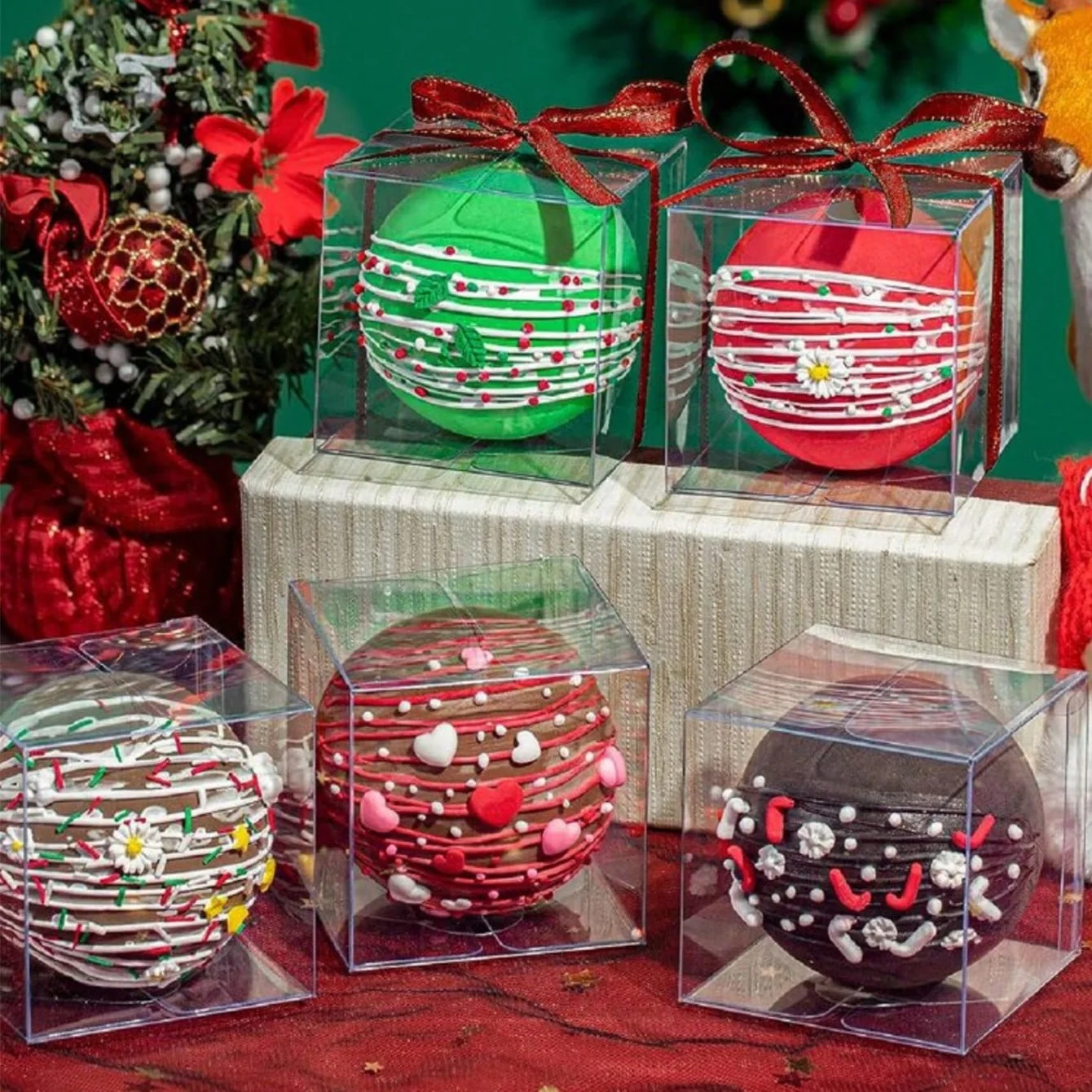 10 قطعة صندوق هدايا من البلاستيك الشفاف صندوق PVC تغليف الهدايا لحفلات الزفاف وأعياد الميلاد صندوق دش لوازم الحفلات #4