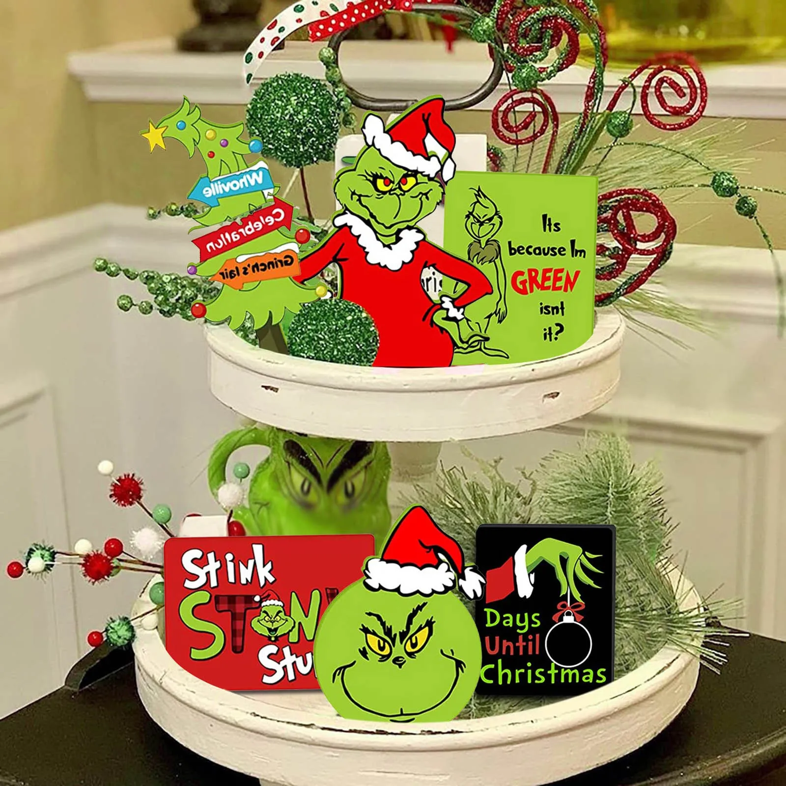 2024 New Christmas Tiered Tray Decor Christmas Decoration Inspireds Holiday Decor Inspireds Christmas Gifts For Indoor