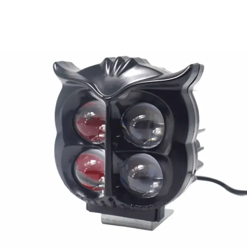 الإبداعية دراجة نارية ثلاثي الألوان ستروب طرق أضواء LED قابل للتعديل شعاع الأضواء البومة شكل الضباب كشافات أحمر أصفر أبيض أماجي