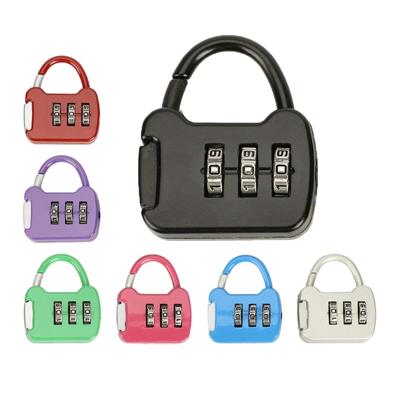 Zinc Alloy Security Padlock Mini Shackle Lock Set Your Own Combination Lock Locker Anti-theft Locks Rustproof Colorful