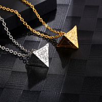 Stainless Steel Punk Rock Millennium Puzzle Pendant Necklace Fashion Jewelry Gift For Him
