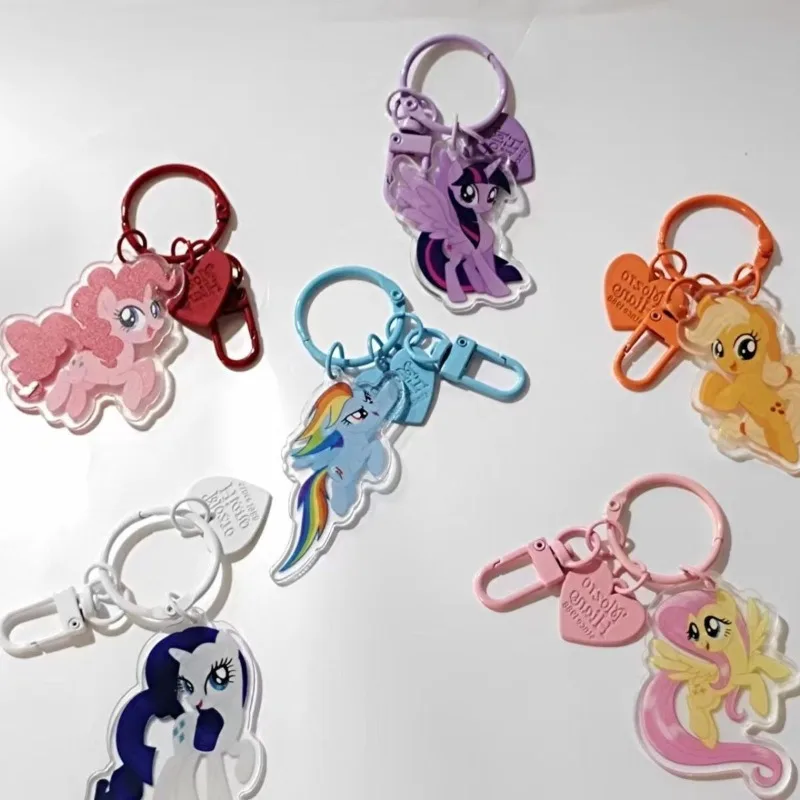 My Little Pony Applejack Ziyue Cartoon Anime Keychain Acrylic Bag Car Key Exquisite and Versatile Girly Heart Decoration Pendant