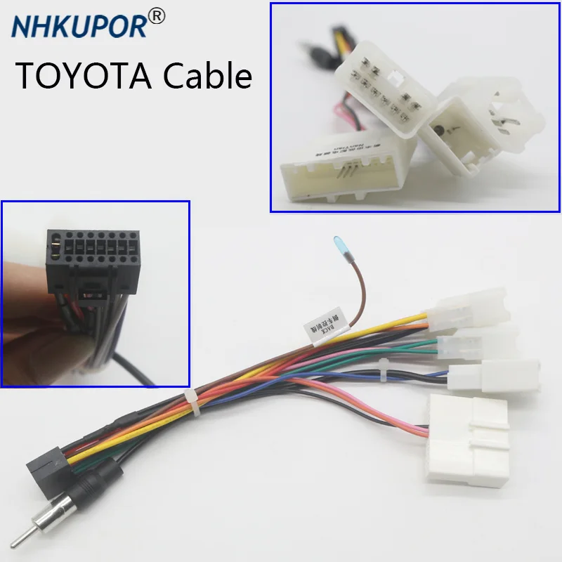 Car Android Multimedia Player Cable Wire Harness Adapter For Toyota Camry RAV4 Yaris Vios Sienna Prado Corolla Reiz Levin