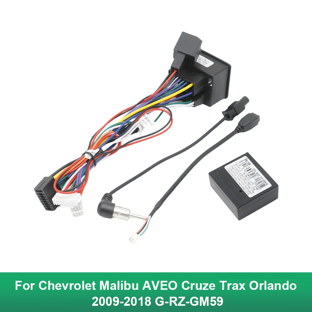 Android Wiring Harness CANBUS Box G-RZ-GM59 For Chevrolet Malibu AVEO Cruze Trax Orlando 2009-2018 Cable Adapter  Car Play