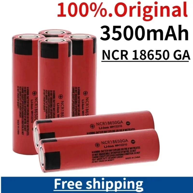 

2024 Original NCR 18650GA High Discharge 3.7V 3500mAh 18650 Rechargeable Battery Flashlight Flat-top Lithium Battery