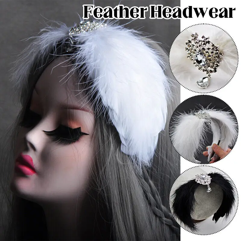 Swan Dance Performance Headwear Feather Ballet Costume Accessories Princess Headdress Nutcracker Feather headgear