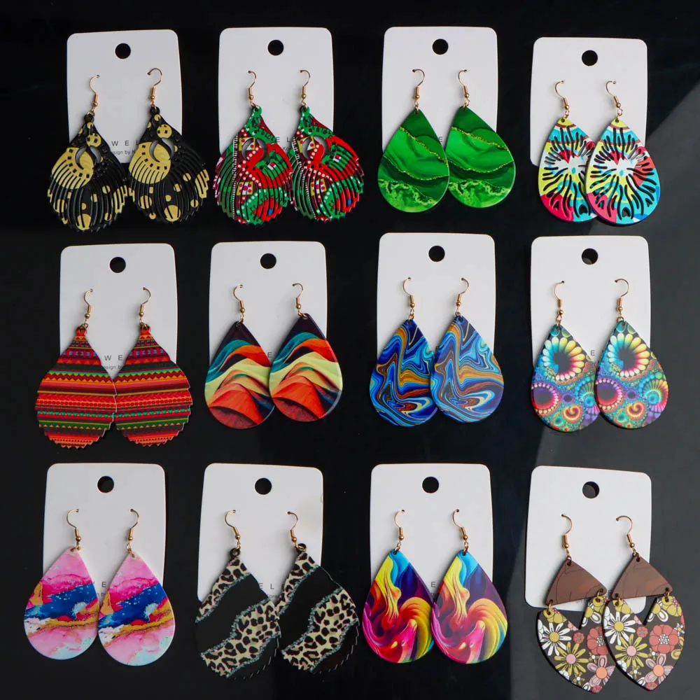 10 زوج/وحدة موضة خمر سحر أنيق رائعة الخرز متعدد الألوان نمط الاكريليك أقراط للنساء مجوهرات يومية هدية حفلة #5