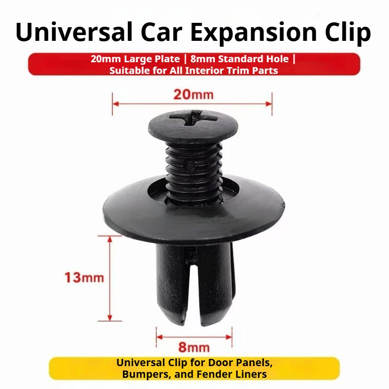 1000PCS Universal Rivet Fasteners Black Plastic Push Clip Car Bumpers Fenders Auto Vehicle Door Trim Panel Retainer Fastener
