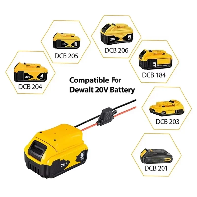Tragbarer Auto-Starthilfe-Booster - 18V Batterieadapter für Makita /DeWalt /Milwaukee mit Sicherung und Notfallkabel – Detail 5
