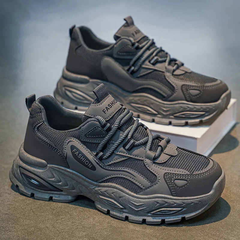 Spring 2026 Men's Sport Shoes Lightweight Comfortable Thick Bottom Dad Sneakers Fashion Outdoor Casual Footwear