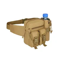 Tactical Men Waist Waterproof Nylon Hiking Water Bottle Phone Pouch Outdoor Sports Hunting Climbing Camping Belt Bag