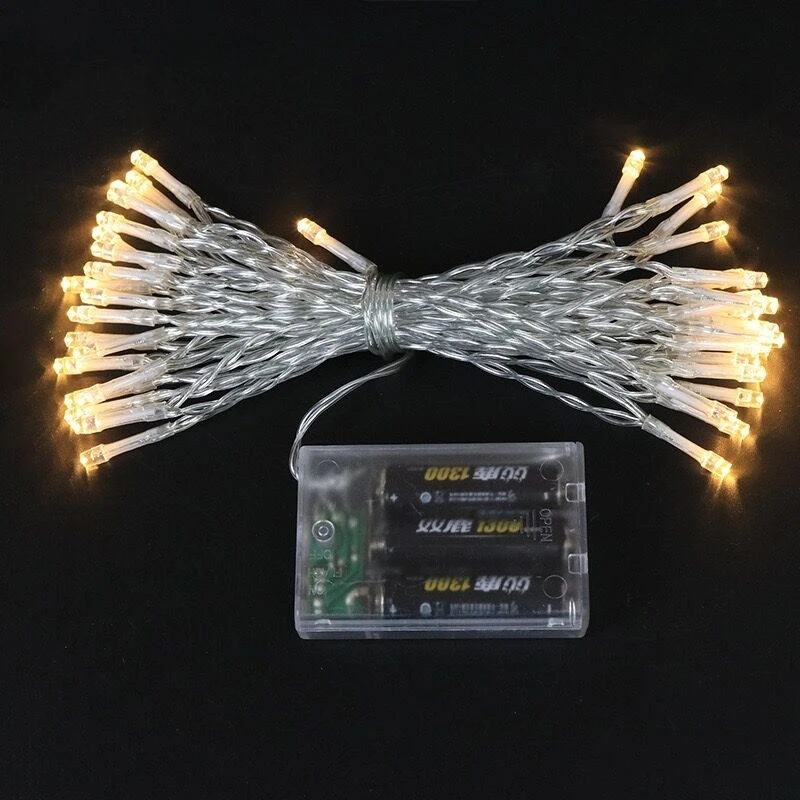 

5M 50LEDs AA Battery operated String Fairy light Christmas Party wedding Garden Yard Camping lamp Xmas tree decor-9 Color option