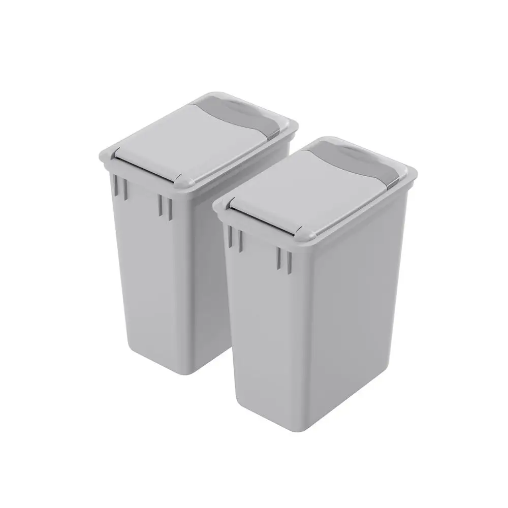 

Пластиковый мусорный бак серого цвета, 35 кварт (8,75 галлонов), квадратный, с крышкой, штабелируемый, для установки под раковиной, на столе, в офисе, на кухне, в ванной или на улице