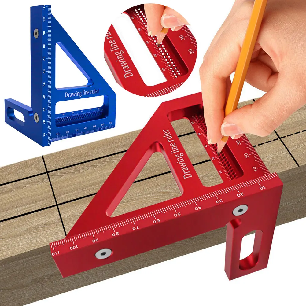 

3D Multi-Angle Woodworking Square Protractor Aluminum Alloy Miter Triangle Ruler High Precision Carpenter Square Measuring Tool