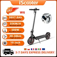 IScooter W6 EScooters 500W 36V7.8Ah E-ABS Anti-lock System Electric Scooters 10 Inch Wear-resistant Tire Electric Skateboard