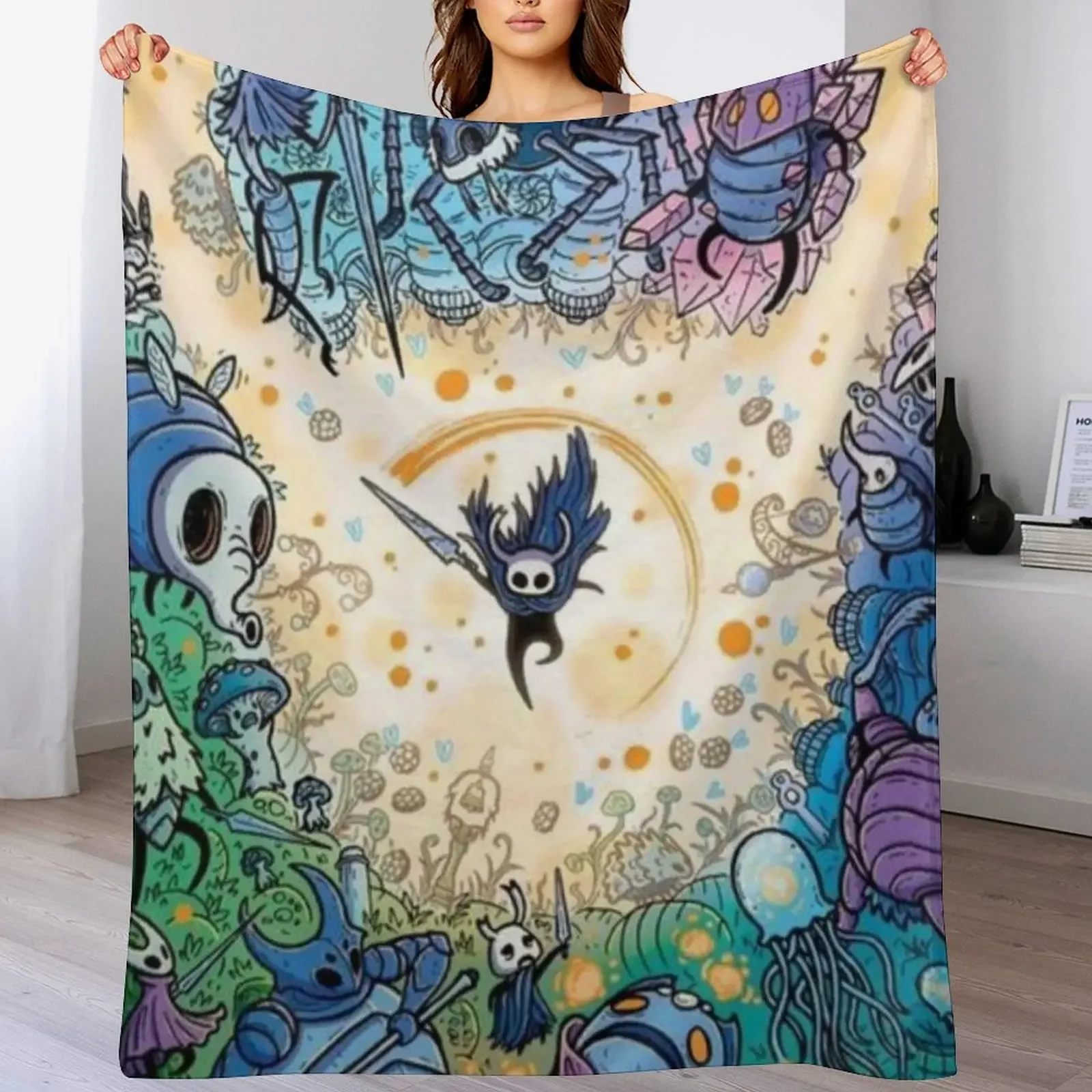 

Hollow Knight Throw Blanket Sofa Flannel sofa bed Polar Blankets