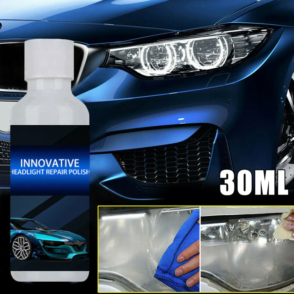 Auto Headlight Clarifying Liquid to Repair Light Scratches Reduce Yellowing and Improve Lens Transparency 30ml