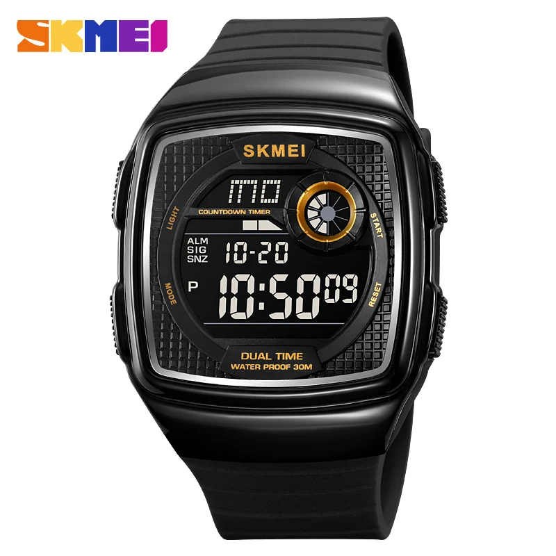 SKMEI Back Light Waterproof 2 Time Digital Sport Watches Men Date Alarm New Fashion Youthful Vigor Wristwatch reloj hombre