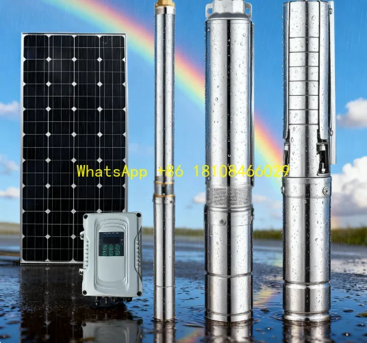 DC 태양광 수중 펌프 우물 깊이/양정 높이:55m 48m 28m 유량:6.5-10m3/h 정원 연못 장식용