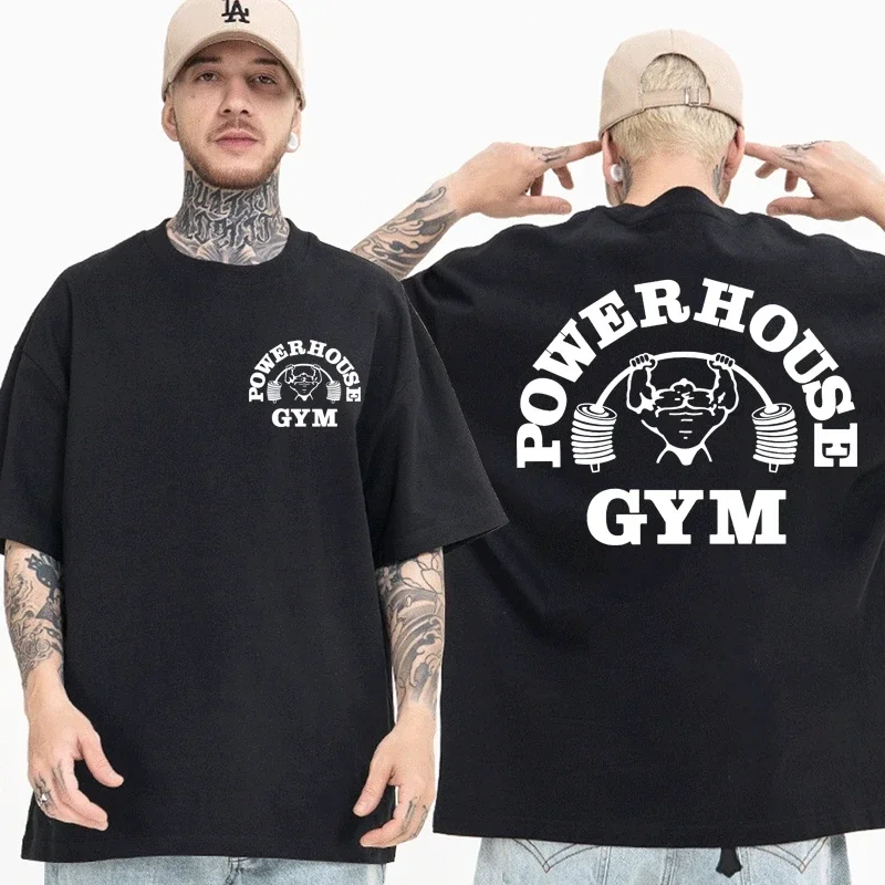 

Powerhouse Gym Graphic T-shirt Men Women Clothes Funny Oversized Short Sleeve Tee Shirts Harajuku Geek Fitness Vintage T Shirt