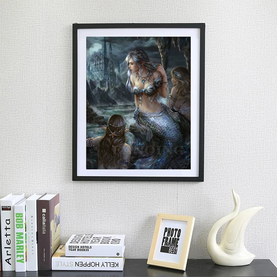 جديد وصول 5D Diy بها بنفسك الماس اللوحة حورية البحر الماس الفسيفساء أنيمي لعبة عبر غرزة الفن كامل الماس التطريز ديكور المنزل Y6 #3