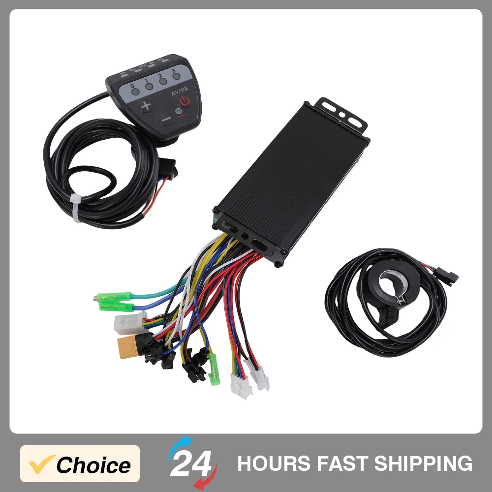 

Electric Bike Conversion Kit 3 Mode 22A Brushless Motor Controller 130X Thumb Throttle and LED Display Durable Upgrade Parts