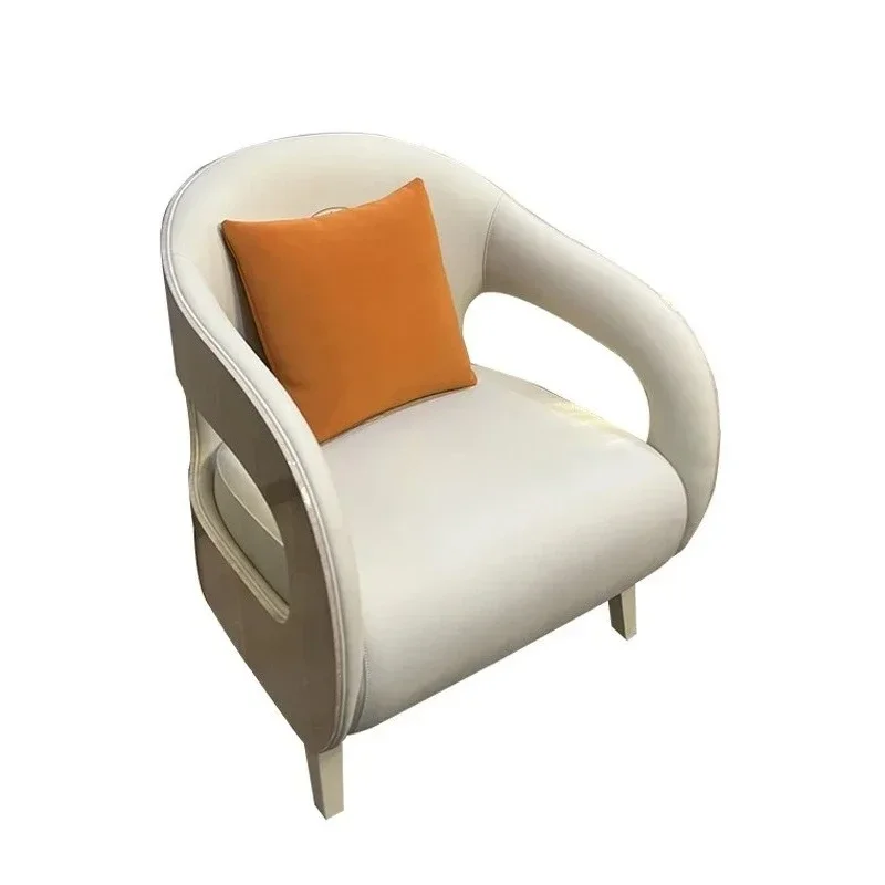 

Итальянское легкое роскошное кожаное кресло для отдыха, модель виллы, диван-кресло для комнаты