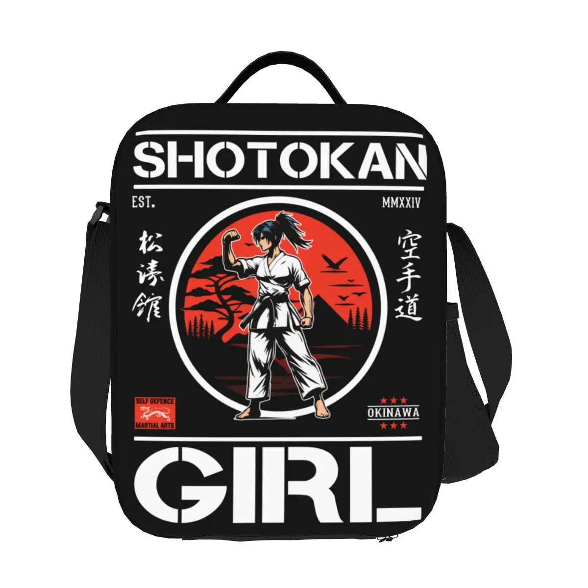 

Custom Shotokan Karate Girl Lunch Bag Women Cooler Thermal Insulated Lunch Boxes for Adult Office