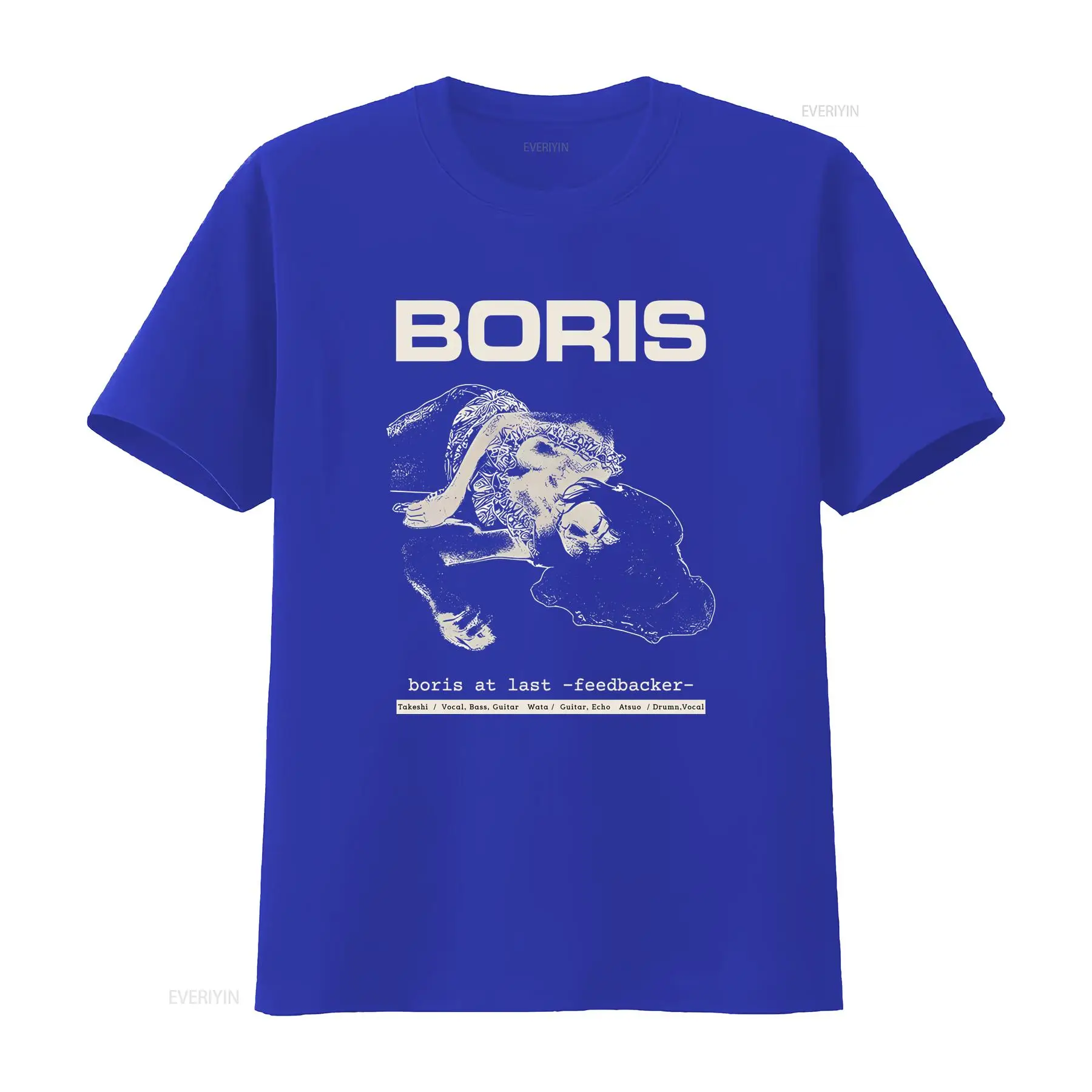 2025 نموذج جديد بوريس في آخر ردود الفعل مخدر روك الضوضاء الفرقة تي شيرت خمر خمر غسلها أوم أنيق تنفس