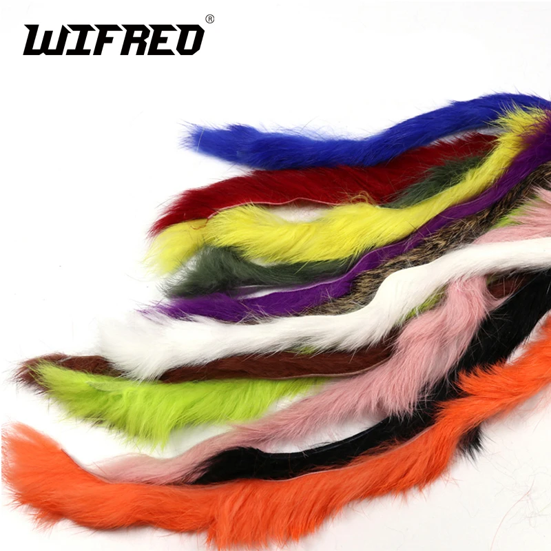 

Wifreo 4pcs Rabbit Fur Hare Zonker Strips for Fly Tying Material Streamer Fishing Flies Making 5mm Wide and Faux Bunny / Rabbit