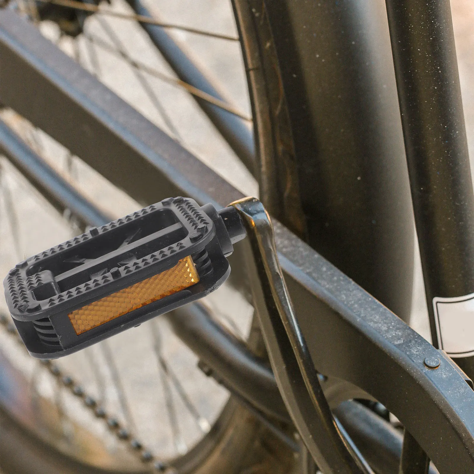 

1 Pair Black Plastic Bicycle Pedals Non Slip Sealed Bearing Durable Cycling Accessories For Road Bike Outdoor Use Anti Skid