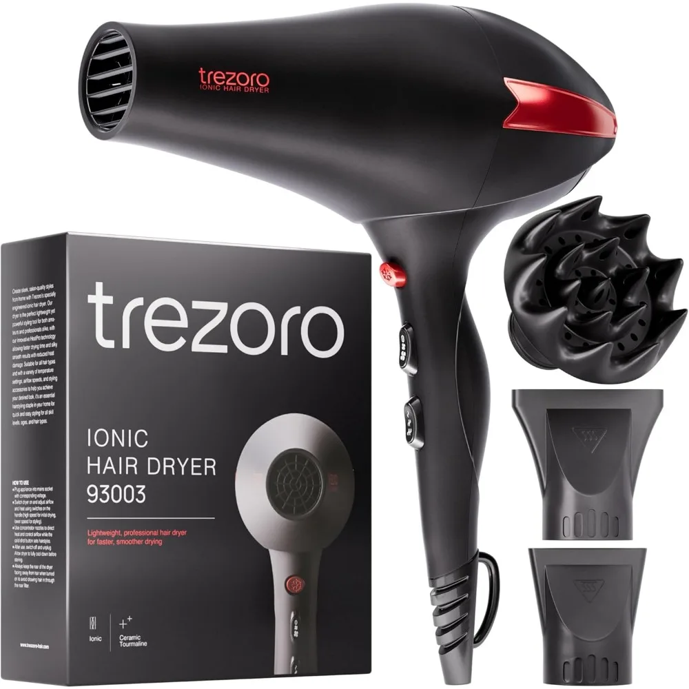 Diffuser Hair Dryer - Professional Ionic Hair Dryer with Powerful 2200W Motor for Quiet and Fast Drying