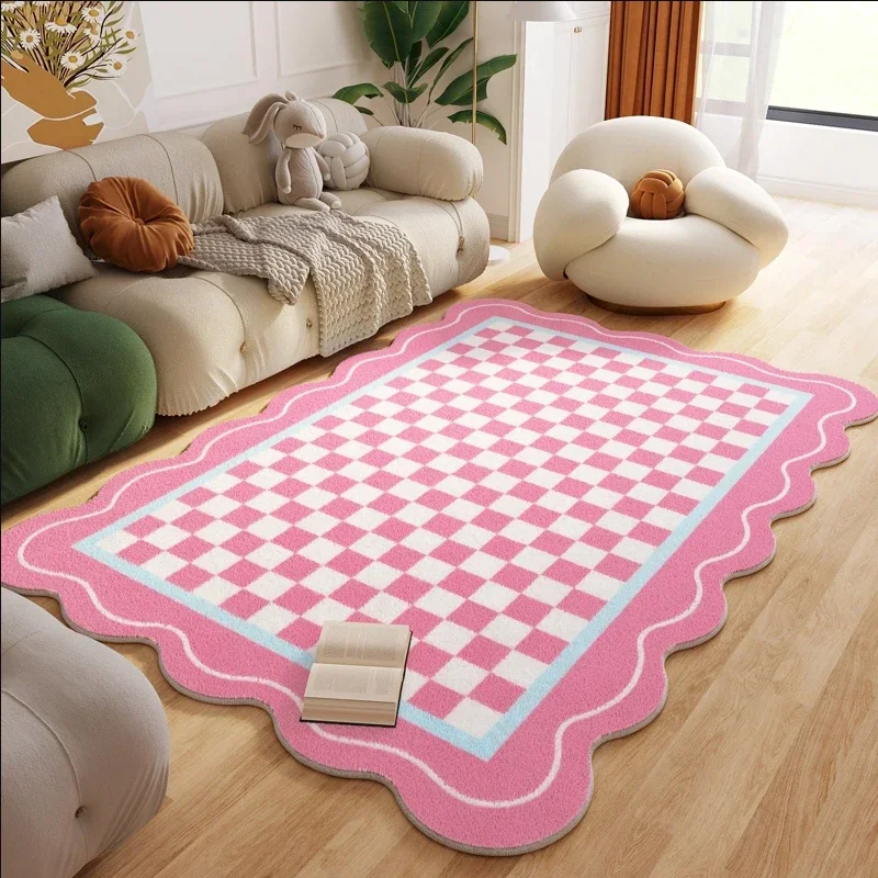 Modern Plaid Carpets for Living Room Bedroom Fluffy Rug Home Decoration Cloakroom IG Floral Plush Mats Ковер Tapete Tapis 러그