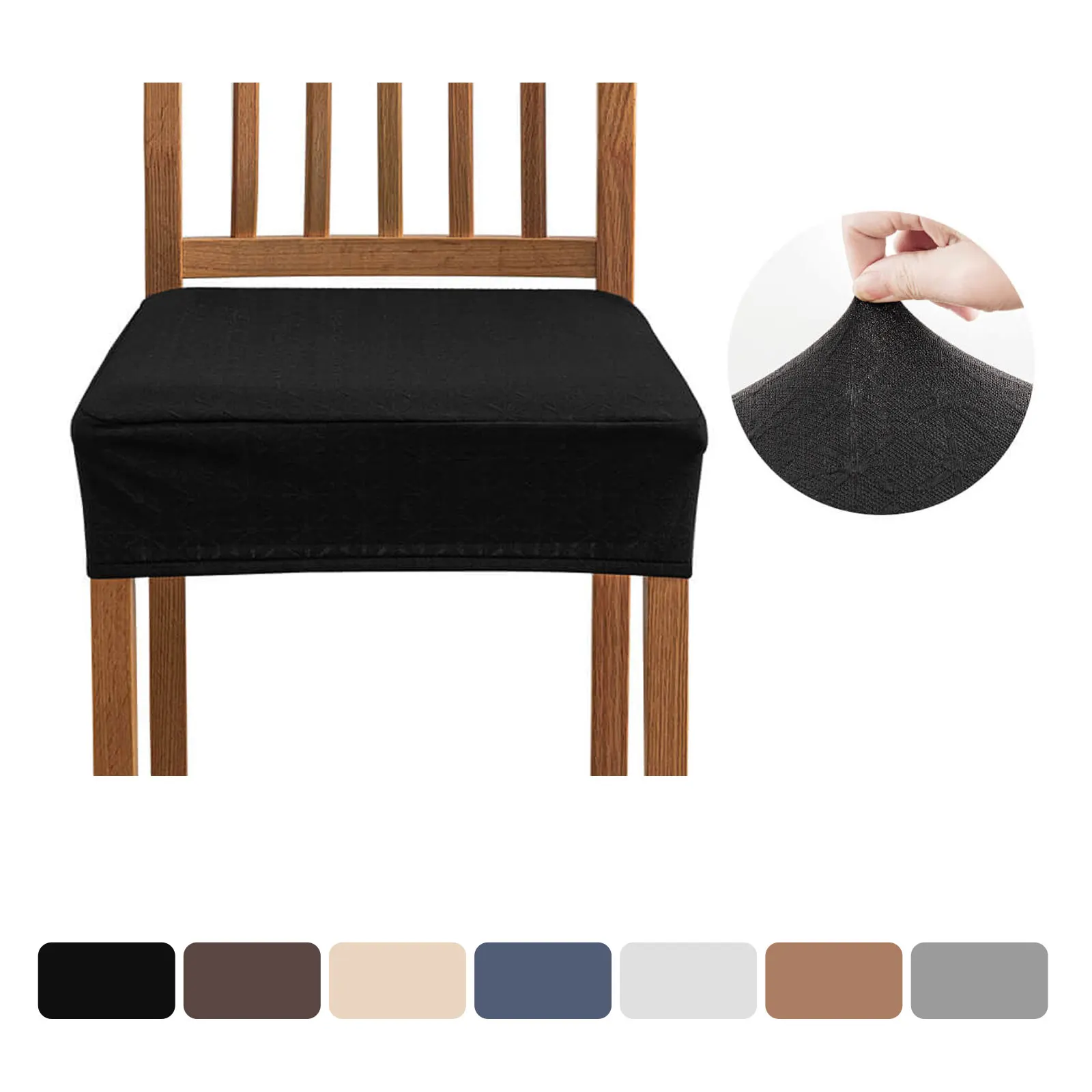 

WaterProof Dining Room Chair Cover Seat Covers Spandex 7solid Colors Removable Washable Elastic Cushion Covers For Home Hotel