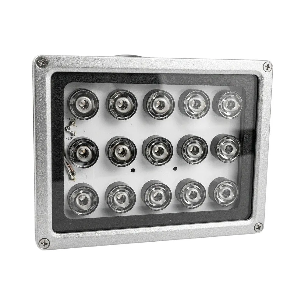 12V DC 850nm Infrared For illuminator for Security For Cameras 15IR LED Array IP65 Waterproof Metal and Glass Construction