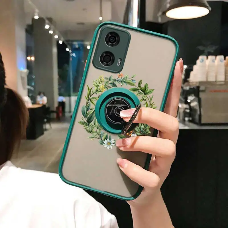 G24 Harvest Wreath Skin-feel Ring Phone Case For Motorola Moto G50 G42 G41 G34 G32 G31 G30 G22 G20 G14 G13 G10 Cover