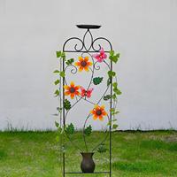 Bird Bath with Trellis Iron Sturdy Heavy Duty Antique Style Birdfeeder Station Birdbath for Yard Outdoors Outside Backyard Lawn