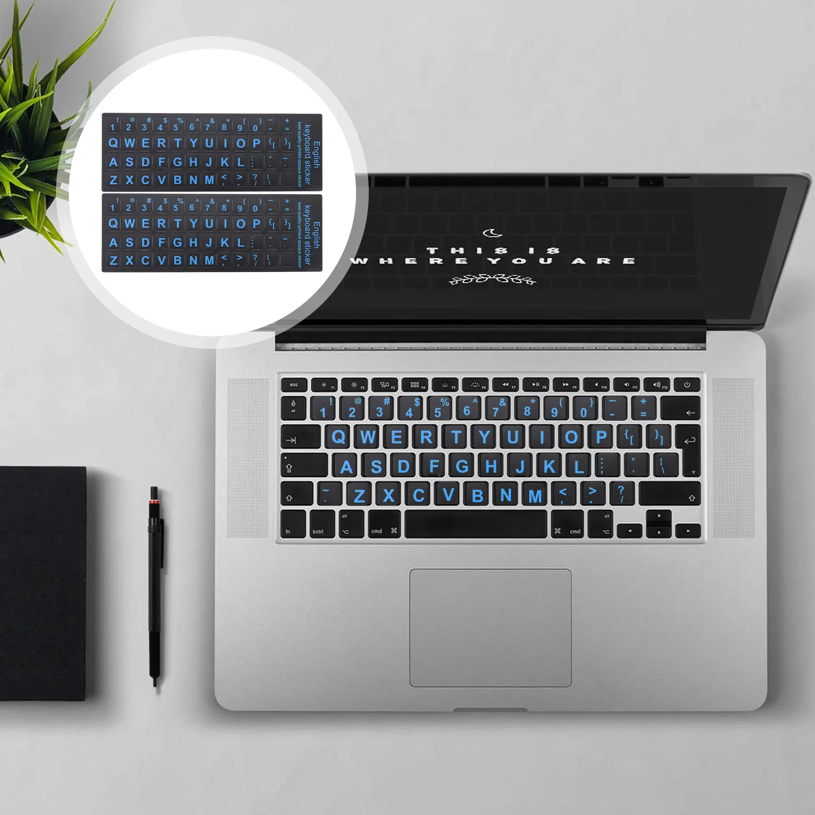

6 Pcs Computer Keyboard Stickers Keyboards English Replacement Accessories Pvc Material Universal Letters