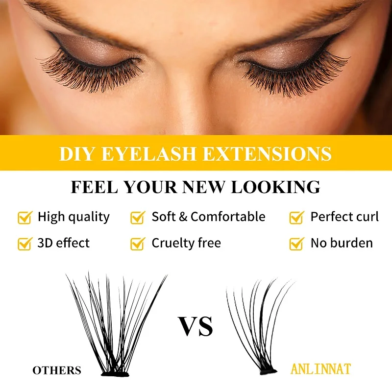 240 Bundles of 10D/20D Eyelash Clusters, Individual Eyelash Extension, Natural and Soft False Lashes, Used Make Up for Women