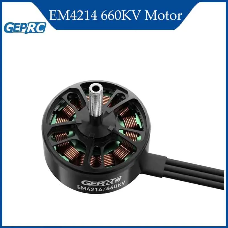 

GEPRC EM4214 660KV Motor 80A-100A Brushless 25.2V Black Motor for 12-14 inch Long-Range FPV Racing Drone Multicopter RC Tools