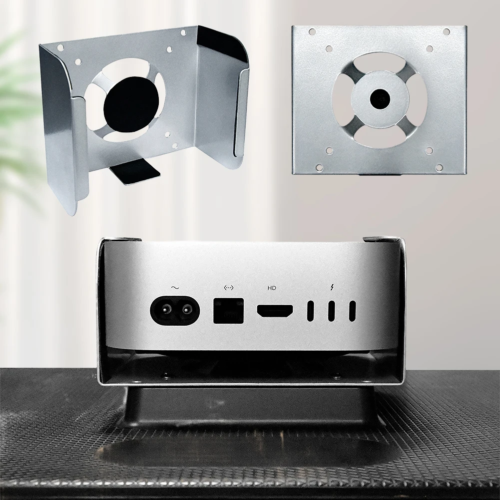 

Настольное крепление для Apple Mac Mini M4, компактный держатель монитора, металлический за поддержкой монитора, аксессуары для ПК Monut