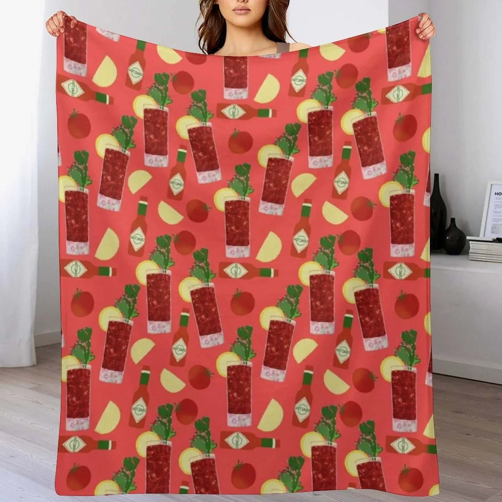 Bloody Mary Throw Blanket Loose Decorative Beds Blankets