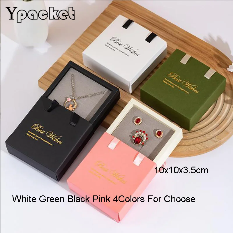 20Pcs Square Jewelry Organizer Box For Women 4Colors Handle Carrying Cases For Ring Necklace Pendant Earring Wedding Gift Boxes