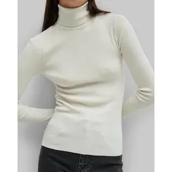 Women'S Versatile Casual T * Wool Turtleneck Knit Sweater Long-Sleeved Slim Thin White Bottoming Shirt Tops